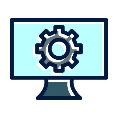 Kişisel ve Ticari Kullanım İçin Koyu Renk Simgelerini Doldurulmuş Web Ayarlama Kalın Çizgisi