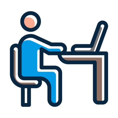 Kişisel ve ticari kullanım için Koyu Renk Simgeleri Doldurulmuş Çalışma Vektörü Kalın Çizgisi