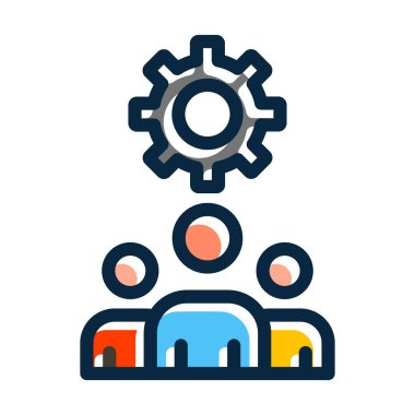 Kişisel ve Ticari Kullanım İçin Koyu Renk Simgelerini Doldurulmuş Yönetim Vektörü Kalın Çizgisi