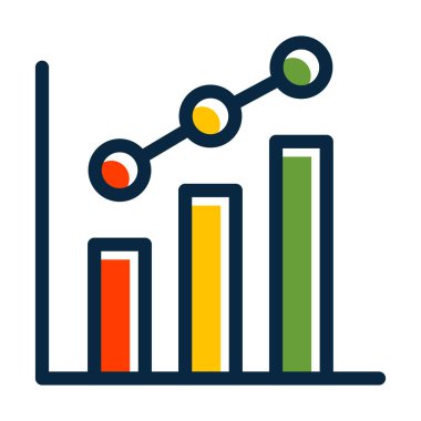 Kişisel ve Ticari Kullanım İçin Koyu Renk Simgeleri Doldurulmuş Diyagram Vektörü Kalın Çizgisi