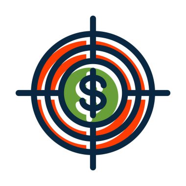 Hedef Vektör Kalın Çizgisi Kişisel ve Ticari Kullanım İçin Koyu Renk Simgeleri Dolduruldu