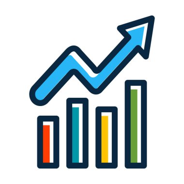Ekonomi Vektörü Kalın Çizgisi Kişisel ve Ticari Kullanım İçin Koyu Renk Simgeleri Dolduruldu