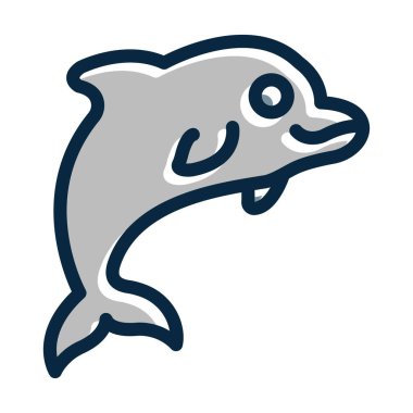 Yunus Vektörü Kalın Çizgisi Kişisel ve Ticari Kullanım İçin Koyu Renk Simgeleri Dolduruldu