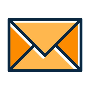 Kişisel ve ticari kullanım için Koyu Renk Simgeleri Doldurulmuş Posta Vektörü Kalın Çizgisi