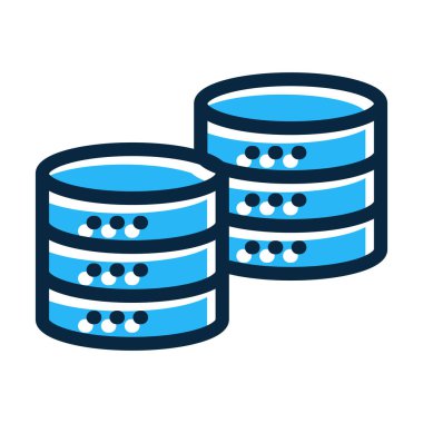 Koyu Renk Simgeleri Kişisel ve Ticari Kullanım İçin Depolama Vektörü Kalın Çizgisi Dolduruldu