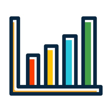 Kişisel ve Ticari Kullanım İçin Koyu Renk Simgelerini Doldurulmuş İstatistik Vektör Çizgisi