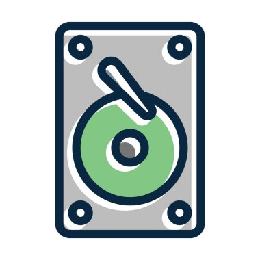 Kişisel ve ticari kullanım için Koyu Renk Simgelerini Doldurulmuş Hard Disk Vektör Kalın Çizgisi