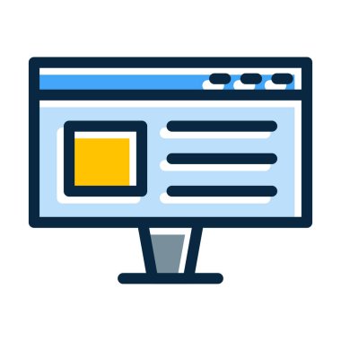 Kişisel ve Ticari Kullanım İçin Koyu Renk Simgelerini Doldurulmuş Tarayıcı Vektör Kalın Çizgisi