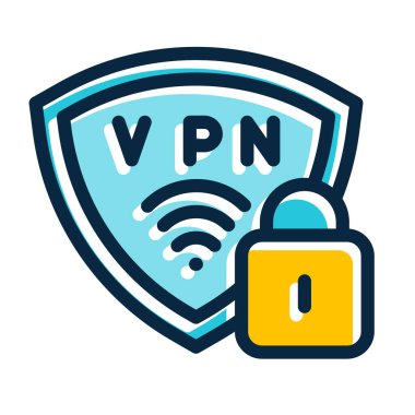 Kişisel ve ticari kullanım için Koyu Renk Simgeleri Doldurulmuş Vpn Vektör Kalın Çizgisi