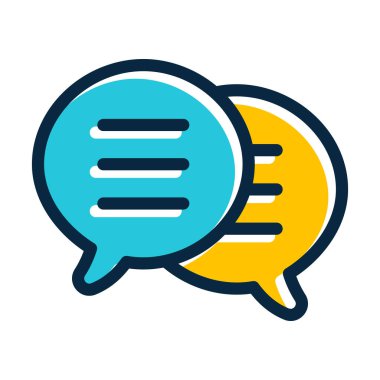 Sohbet Vektörü Kalın Çizgisi Kişisel ve Ticari Kullanım İçin Koyu Renk Simgeleri Dolduruldu