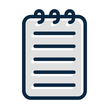 Kişisel ve ticari kullanım için Koyu Renk Simgeleri Doldurulmuş Not Vektörü Kalın Çizgisi