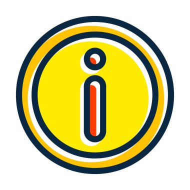 Kişisel ve Ticari Kullanım İçin Koyu Renk Simgelerini Doldurulmuş Bilgi Vektörü Kalın Çizgisi