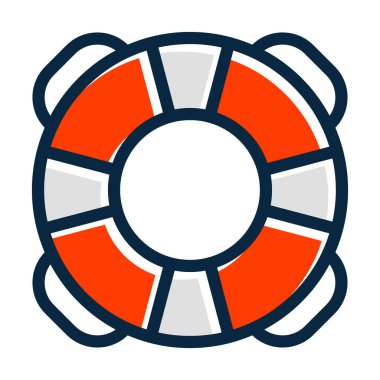 Yaşam Şamandırası Kalın Çizgisi Kişisel ve Ticari Kullanım İçin Koyu Renk Simgeleri Dolduruldu