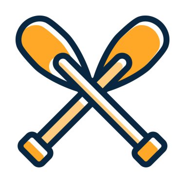 Oars Vektör Kalın Çizgisi Kişisel ve Ticari Kullanım İçin Koyu Renk Simgeleri Dolduruldu