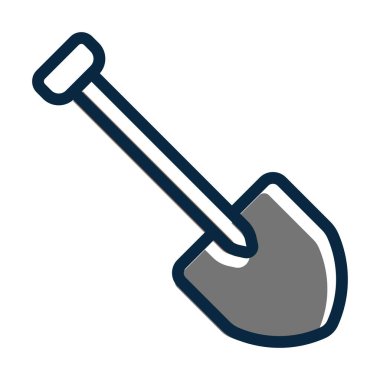 Kürek Vektörü Kalın Çizgisi Kişisel ve Ticari Kullanım İçin Koyu Renk Simgesi Dolduruldu