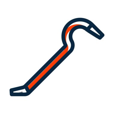 Kişisel ve ticari kullanım için Koyu Renk Simgesi Doldurulmuş Levye Vektör Kalın Çizgisi