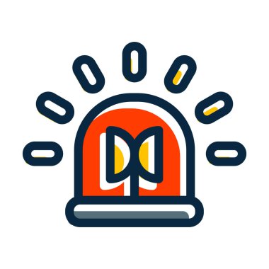 Kişisel ve ticari kullanım için Koyu Renk Simgesi Doldurulmuş Siren Vektörü Kalın Çizgisi