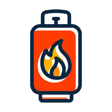 Kişisel ve ticari kullanım için Koyu Renk Simgesi Doldurulmuş Gaz Vektörü Kalın Çizgisi