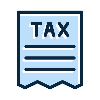 Kişisel ve Ticari Kullanım İçin Koyu Renk Simgelerini Doldurulmuş Vergi Vektörü Kalın Çizgisi