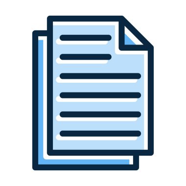 Kişisel ve Ticari Kullanım İçin Koyu Renk Simgelerini Doldurulmuş Belgeler Kalın Çizgisi