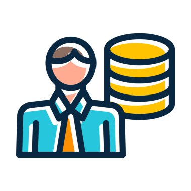 Kişisel ve Ticari Kullanım İçin Koyu Renk Simgelerini Doldurulmuş Yatırımcı Vektör Kalın Çizgisi