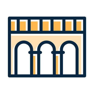 Pula Arena Vektör Kalın Çizgisi Kişisel ve Ticari Kullanım İçin Koyu Renk Simgeleri Dolduruldu