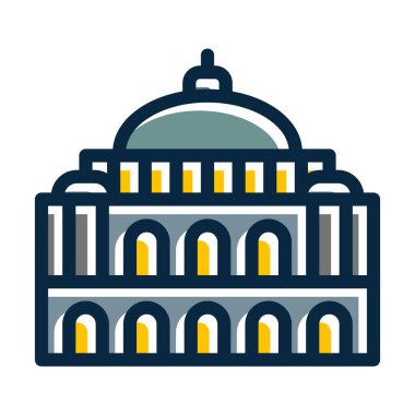 Palais Garnier Kalın Çizgisi Kişisel ve Ticari Kullanım İçin Koyu Renk Simgeleri Dolduruldu