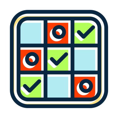 Kişisel ve Ticari Kullanım İçin Koyu Renk Simgelerini Doldurulmuş Tic Tac Başparmak Kalın Çizgisi