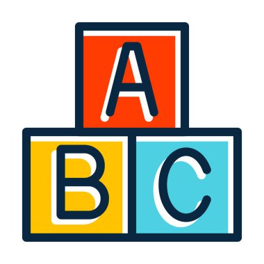 Kişisel ve Ticari Kullanım İçin Koyu Renk Simgeleri Doldurulmuş Blok Vektör Kalın Çizgisi