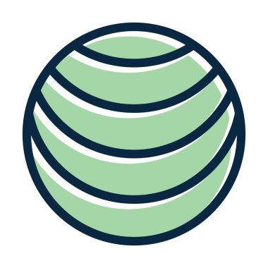 Fitball Vektör Kalın Çizgisi Kişisel ve Ticari Kullanım İçin Koyu Renk Simgeleri Dolduruldu