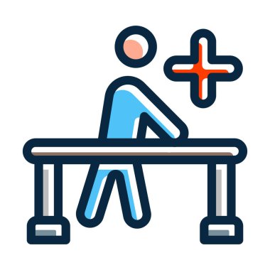 Rehabilitasyon Vektörü Kalın Çizgisi Kişisel ve Ticari Kullanım İçin Koyu Renk Simgeleri Dolduruldu