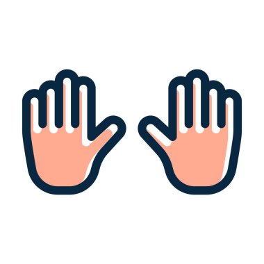 Kişisel ve ticari kullanım için Koyu Renk Simgeleri Doldurulmuş İki El Kalın Çizgisi