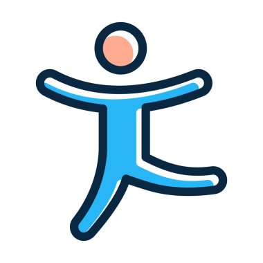 Kişisel ve Ticari Kullanım İçin Koyu Renk Simgeleri Doldurulmuş Jimnastik Kalın Çizgisi