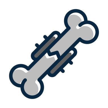 Sabit Kemik Vektörü Kalın Çizgisi Kişisel ve Ticari Kullanım İçin Koyu Renk Simgeleri Dolduruldu