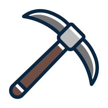 Kazma Vektörü Kalın Çizgisi Kişisel ve Ticari Kullanım İçin Koyu Renk Simgeleri Dolduruldu