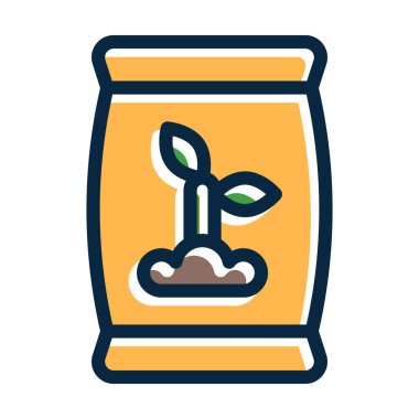 Kişisel ve Ticari Kullanım İçin Koyu Renk Simgelerini Doldurulmuş Gübre Vektörü Kalın Çizgisi