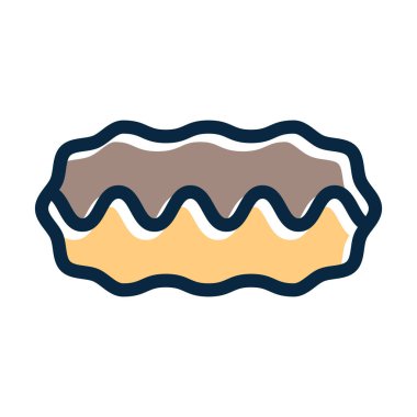 Eclair Vektör Kalın Çizgisi Kişisel ve Ticari Kullanım İçin Koyu Renk Simgeleri Dolduruldu