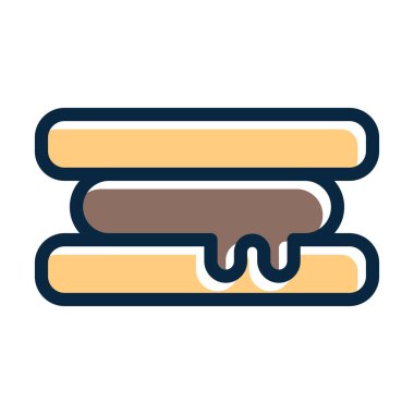 Dondurmalı Sandviç Kalın Çizgisi Kişisel ve Ticari Kullanım İçin Koyu Renkli Simgeler