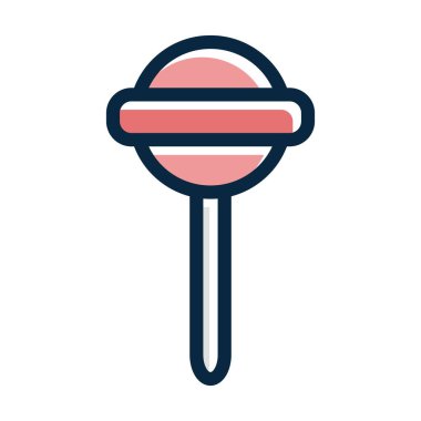 Kişisel ve Ticari Kullanım İçin Koyu Renk Simgelerini Doldurulmuş Lolipop Vektör Kalın Çizgisi