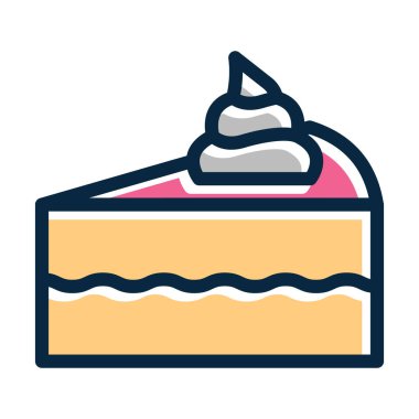 Kek Vektörü Kalın Çizgisi Kişisel ve Ticari Kullanım İçin Koyu Renk Simgeleri Doldurulmuş