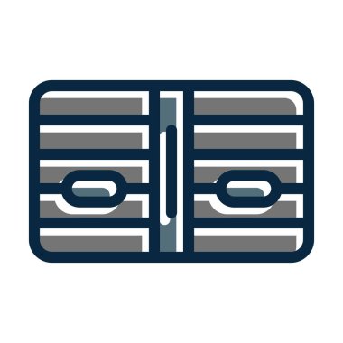 Klima Vektör Kalın Çizgisi Kişisel ve Ticari Kullanım İçin Koyu Renk Simgeleri Dolduruldu