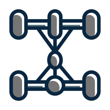Kişisel ve Ticari Kullanım İçin Koyu Renk Simgelerini Doldurulmuş Chassic Vektör Kalın Çizgisi