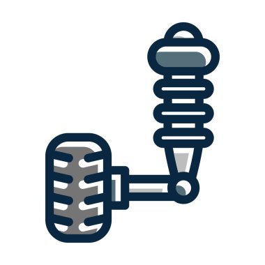 Kişisel ve Ticari Kullanım İçin Koyu Renk Simgeleri Doldurulmuş Askıya Alma Vektörü Kalın Çizgisi