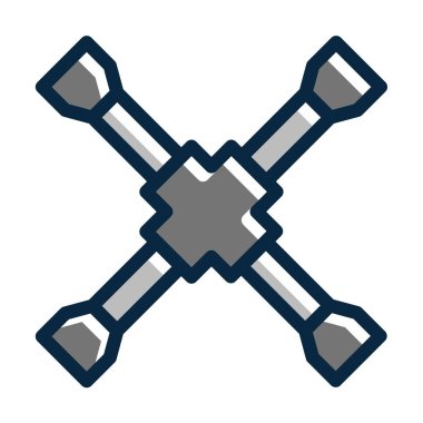 Kişisel ve Ticari Kullanım İçin Koyu Renk Simgelerini Doldurulmuş Taşıma Anahtarı Kalın Çizgisi