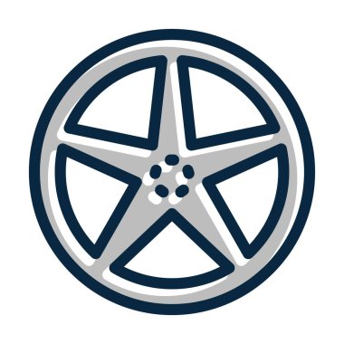 Kişisel ve Ticari Kullanım İçin Koyu Renk Simgelerini Doldurulmuş Tekerlek Kalın Çizgisi