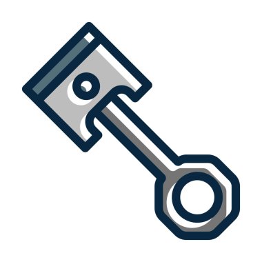 Piston Vektör Kalın Çizgisi Kişisel ve Ticari Kullanım İçin Koyu Renk Simgeleri Dolduruldu