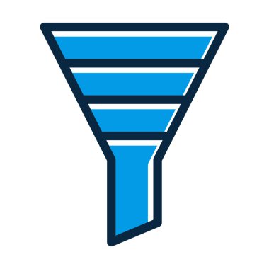 Kişisel ve Ticari Kullanım İçin Koyu Renk Simgelerini Doldurulmuş Filtre Vektör Kalın Çizgisi