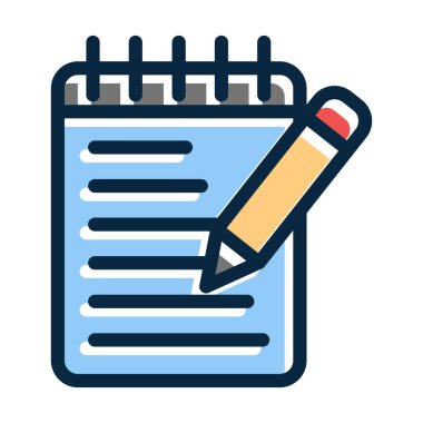 Kişisel ve ticari kullanım için Koyu Renk Simgeleri Doldurulmuş Not Vektörü Kalın Çizgisi