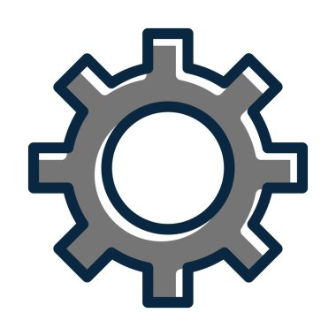 Kişisel ve Ticari Kullanım İçin Koyu Renk Simgelerini Doldurulmuş Dişli Vites Çizgisi