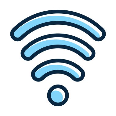 Wiifi Vektör Kalın Çizgisi Kişisel ve Ticari Kullanım İçin Koyu Renk Simgeleri Dolduruldu